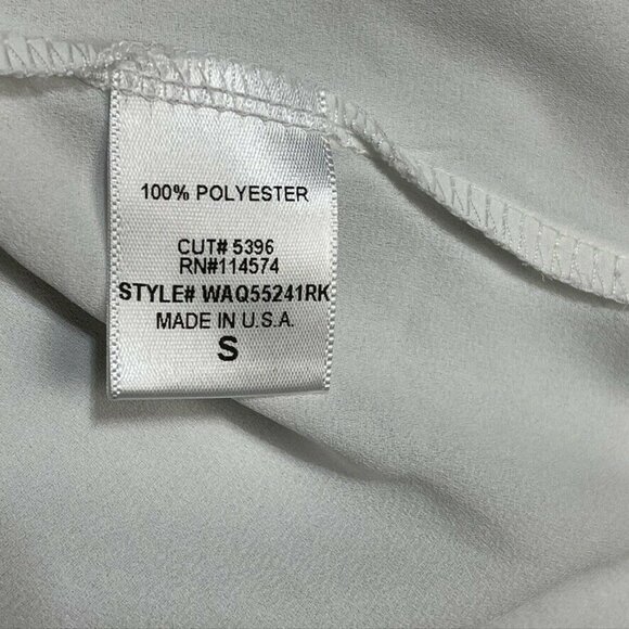 Pleione Womens White Sleeveless High-Low Blouse Small 100% Polyester Made In USA - Picture 6 of 8